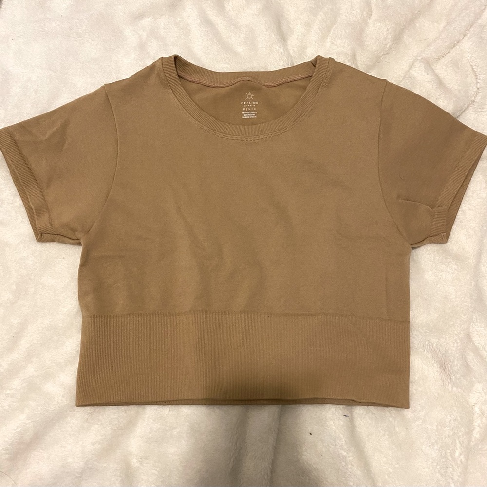 Offline by Aerie Cropped Seamless Shirt! sz M